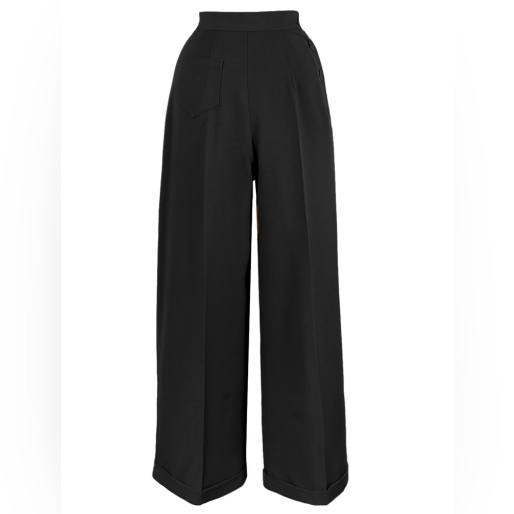 Vivien of Holloway Katharine wide leg trousers black soft